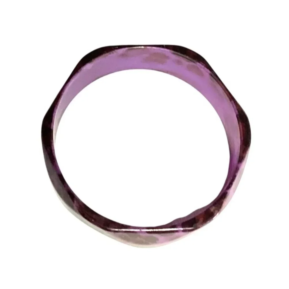 Purple Y2K faceted Lucite Bangle Bracelet Leopard Print Holo Star Confetti - Picture 8 of 8